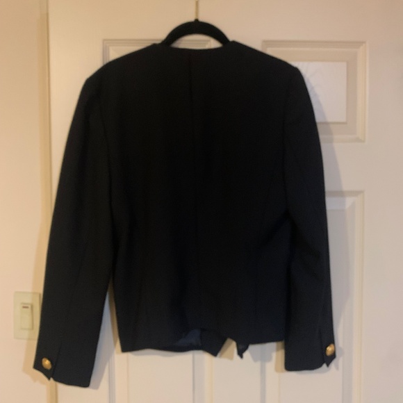 Lord &Taylor Black/Gold Lined Wool Jacket sz 10 - Picture 5 of 5